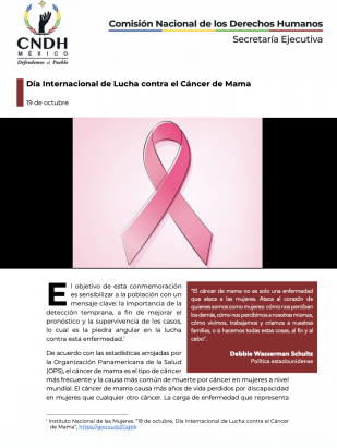 Día Internacional de Lucha contra el Cáncer de Mama