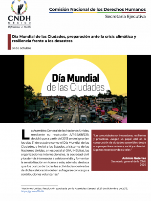 Día Mundial de las Ciudades, preparación ante la crisis climática y resiliencia frente a los desastres