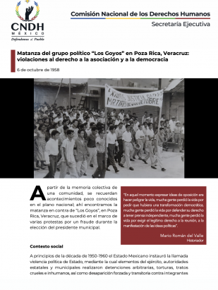 Matanza del grupo político “Los Goyos” en Poza Rica, Veracruz: violaciones al derecho a la asociación y a la democracia