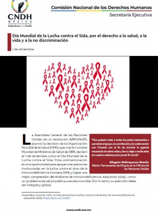 Día Mundial de la Lucha contra el Sida, por el derecho a la salud, a la vida y a la no discriminación
