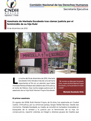 Asesinato de Marisela Escobedo tras clamar justicia por el feminicidio de su hija Rubí