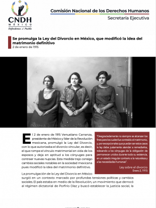 Se promulga la Ley del Divorcio en México, que modificó la idea del matrimonio definitivo