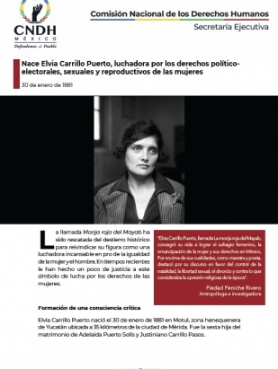 Nace Elvia Carrillo Puerto, luchadora por los derechos políticoelectorales, sexuales y reproductivos de las mujeres