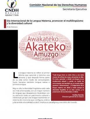 Día Internacional de la Lengua Materna, promover el multilingüismo y la diversidad cultural