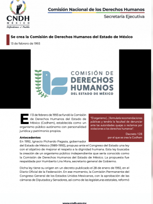 Se crea la Comisión de Derechos Humanos del Estado de México