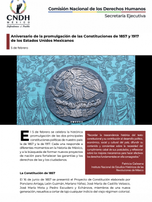 Aniversario de la promulgación de las Constituciones de 1857 y 1917 de los Estados Unidos Mexicanos