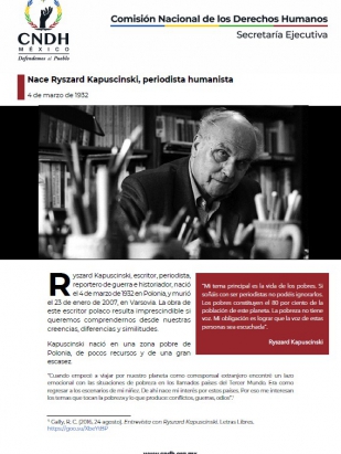 Nace Ryszard Kapuscinski, periodista humanista