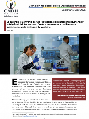Se suscribe el Convenio para la Protección de los Derechos Humanos y la Dignidad del Ser Humano frente a los avances y posibles usos inadecuados de la biología y la medicina