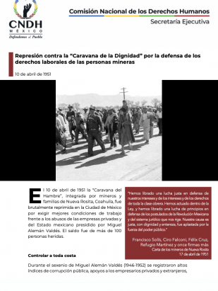 Represión contra la “Caravana de la Dignidad” por la defensa de los derechos laborales de las personas mineras