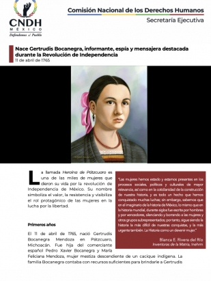Nace Gertrudis Bocanegra, informante, espía y mensajera destacada durante la Revolución de Independencia