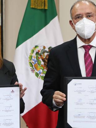 CNDH y CEDH de Chiapas firman convenio de colaboración para proteger a niñas, niños y adolescentes migrantes