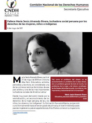 Fallece María Jesús Alvarado Rivera, luchadora social peruana por los derechos de las mujeres, niños e indígenas
